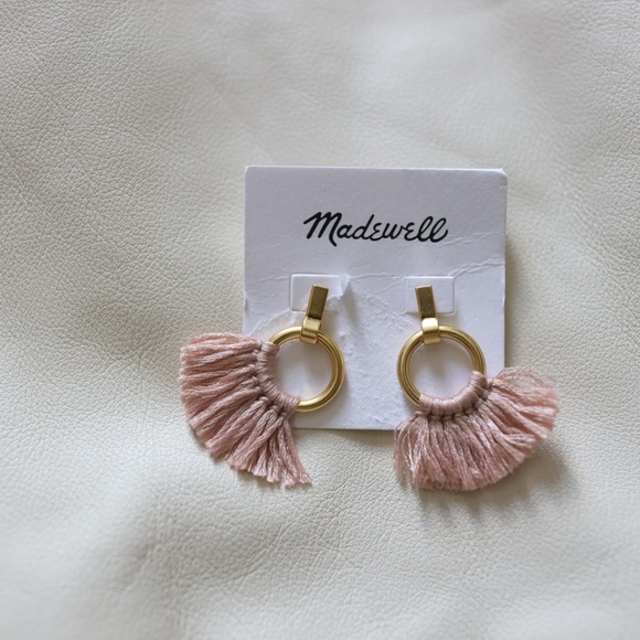 Madewell Brass and Pink Tassel Earrings - Picture 4 of 6